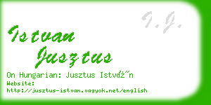 istvan jusztus business card